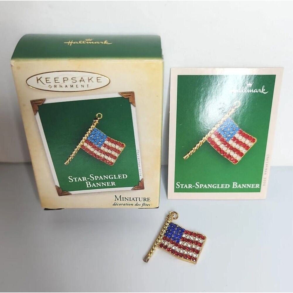 2004 hallmark star spangled‎ bannerminiature ornament in box u16